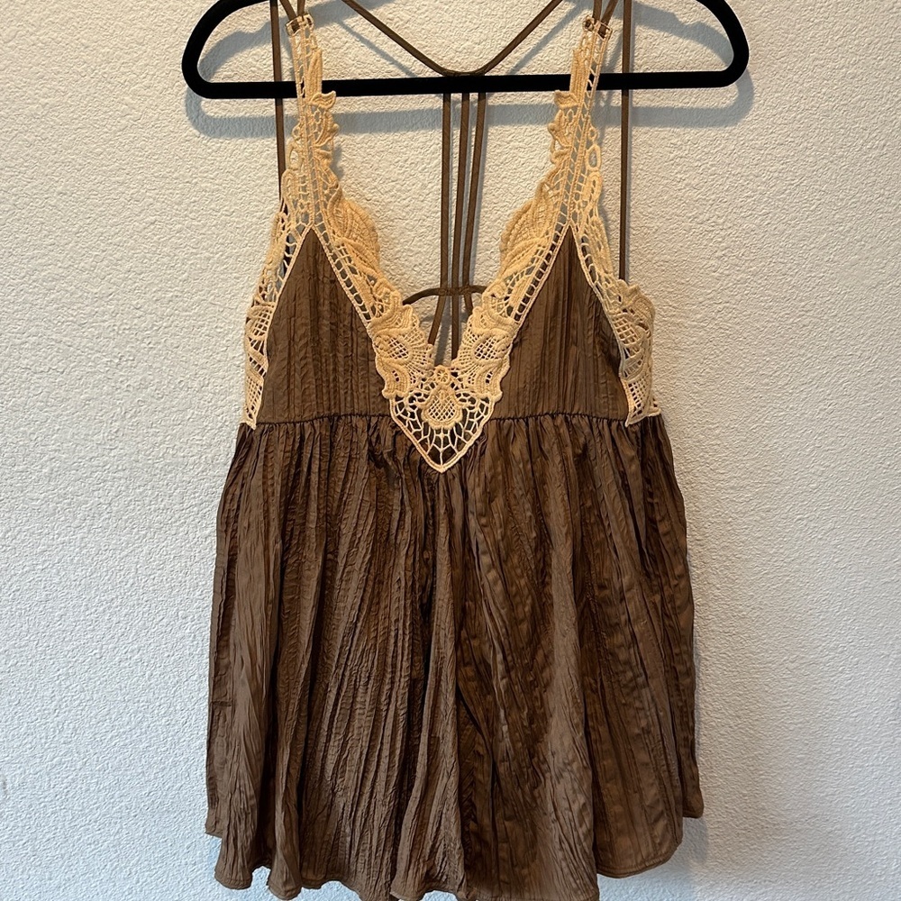 Free People Knit Trim Women's Top